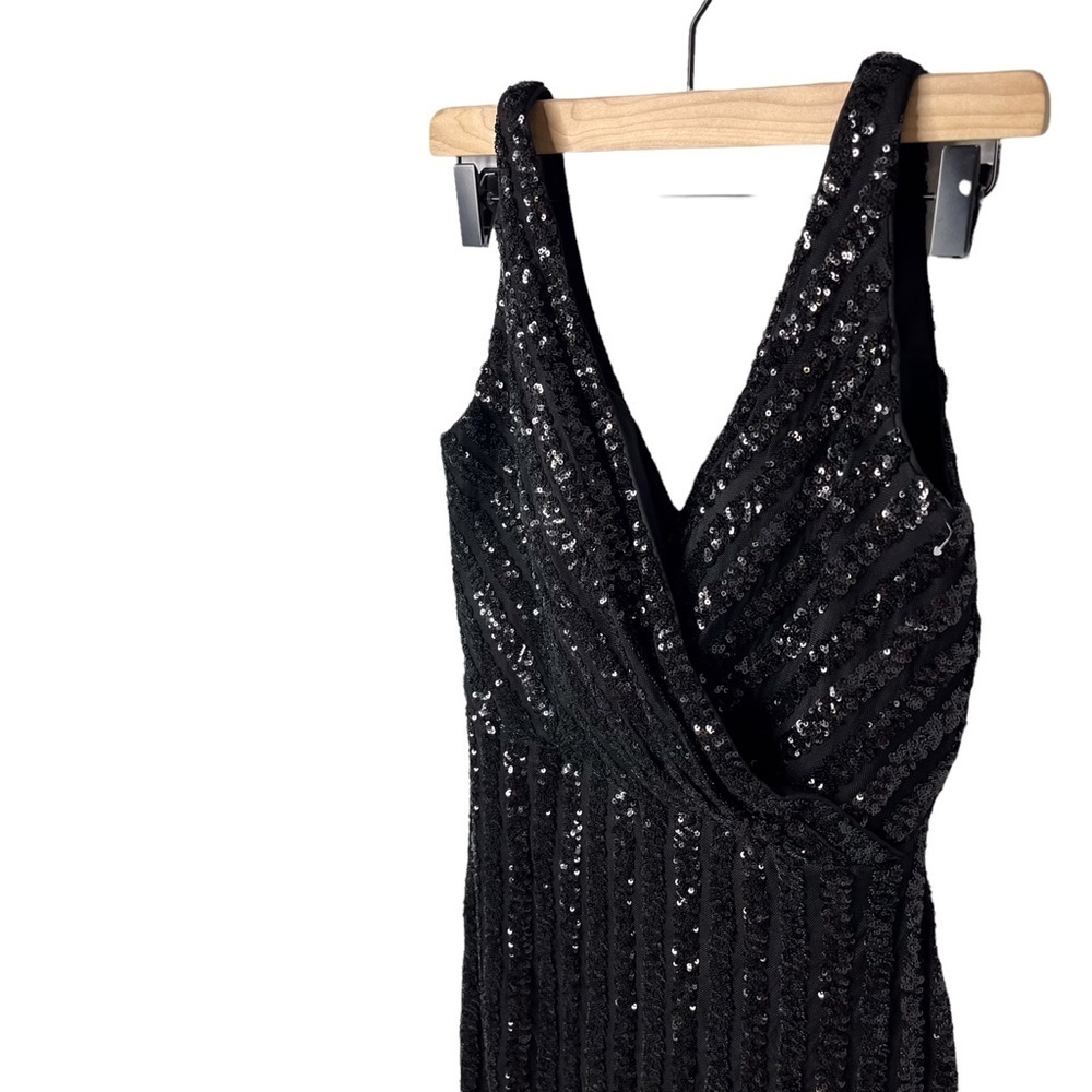 La Femme Short Sequin Party Cocktail Dress Black Size 8 Prom Homecoming Wedding - Picture 5 of 10
